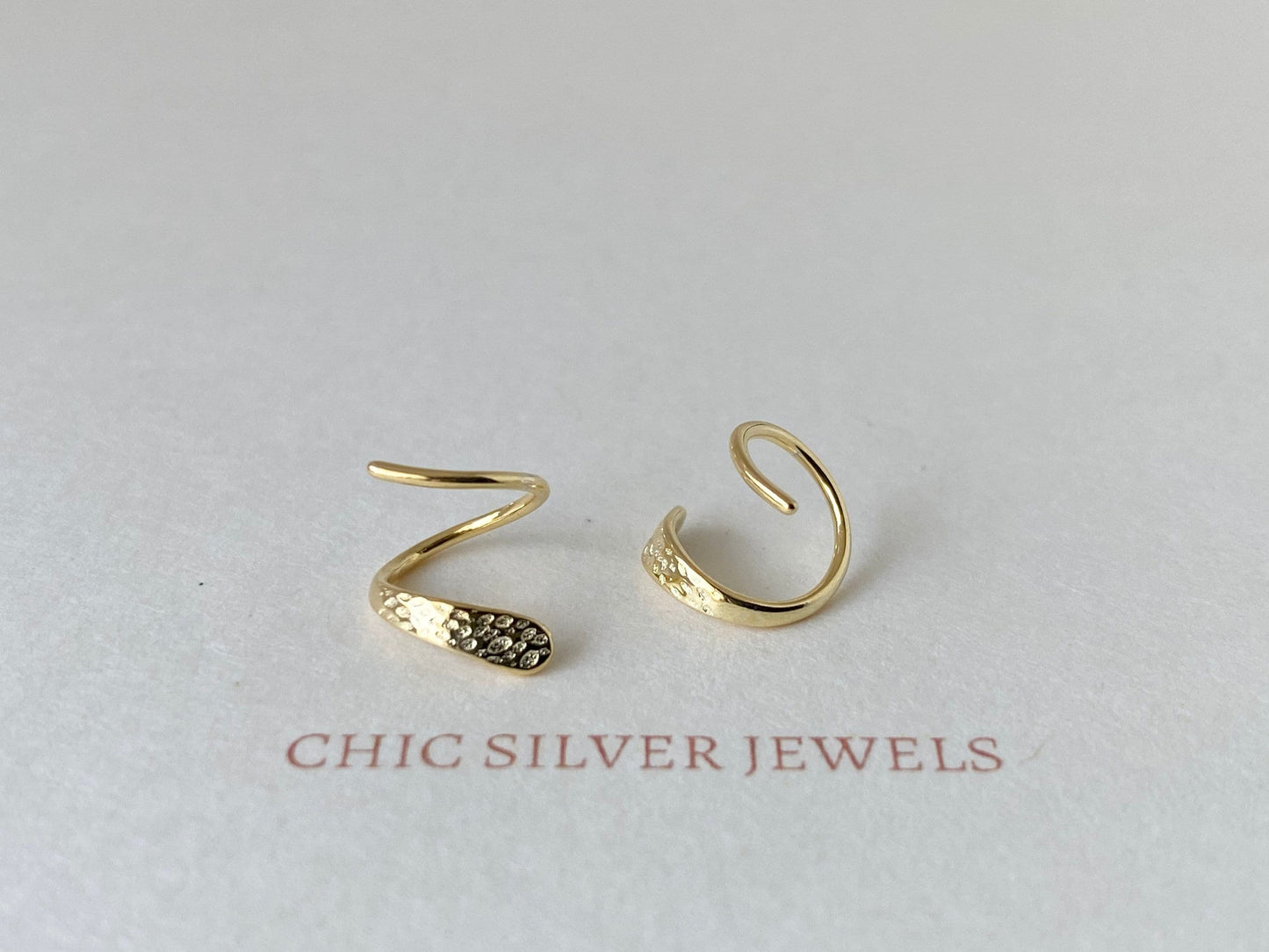 Double Hoop Earrings, Sterling Silver Earrings, Only 1 Piercing Needed, Fake Double Piercing, Faux Piercing