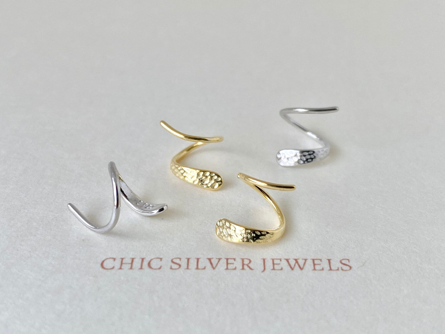 Double Hoop Earrings, Sterling Silver Earrings, Only 1 Piercing Needed, Fake Double Piercing, Faux Piercing