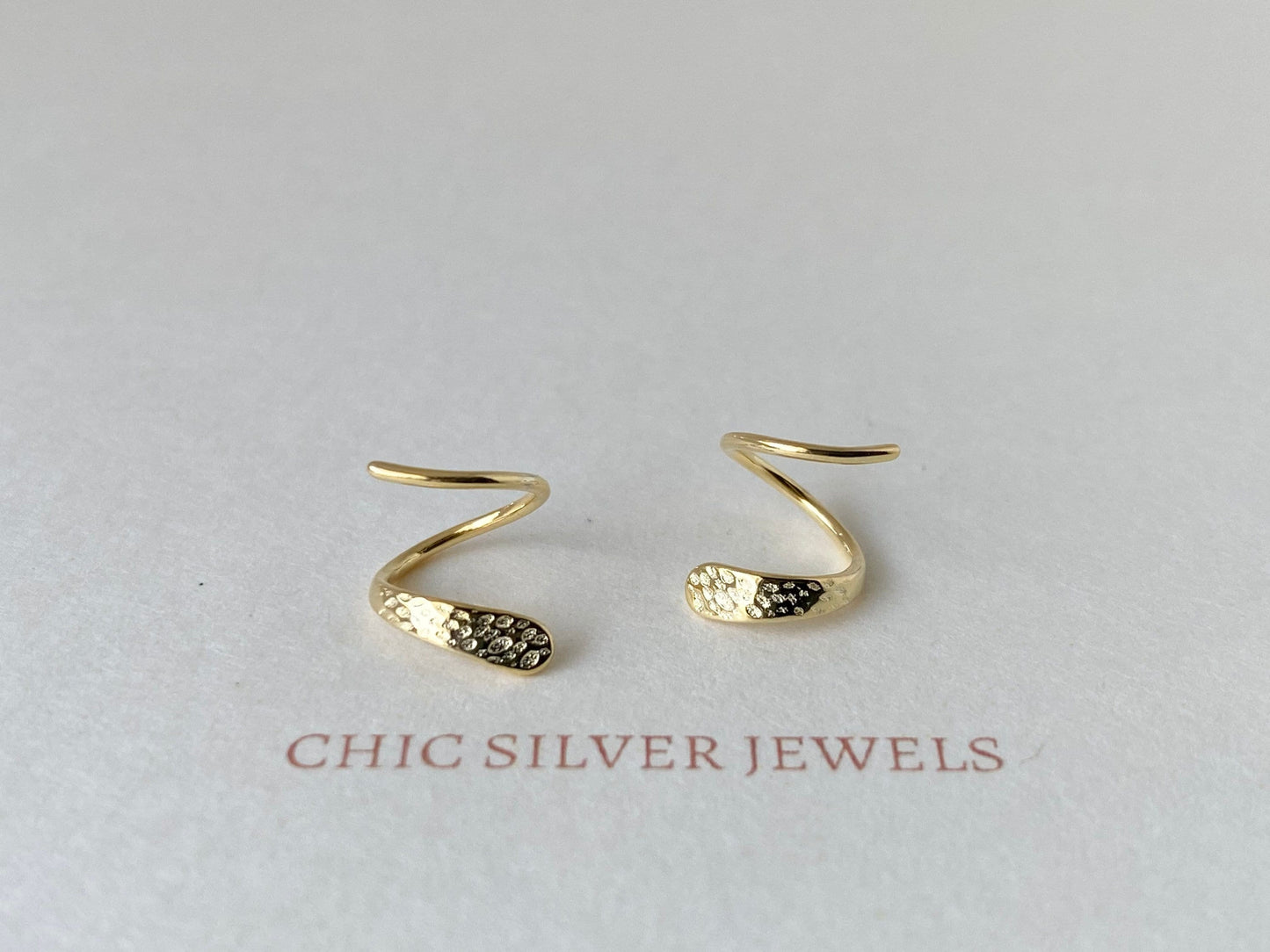 Double Hoop Earrings, Sterling Silver Earrings, Only 1 Piercing Needed, Fake Double Piercing, Faux Piercing