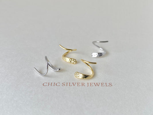 Double Hoop Earrings, Sterling Silver Earrings, Only 1 Piercing Needed, Fake Double Piercing, Faux Piercing